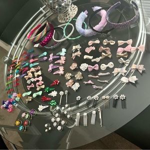 50+ GIRLS HAIR JEWELRY ACCESSORIES, HEADBANDS, HAIR CLIPS & BOWS SET